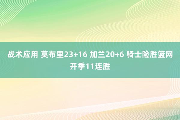 战术应用 莫布里23+16 加兰20+6 骑士险胜篮网开季11连胜