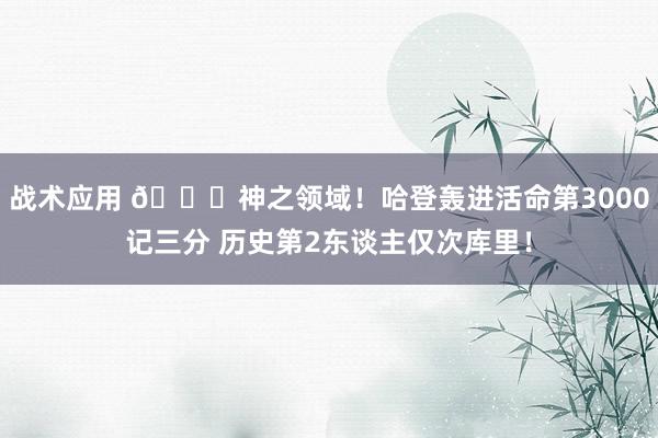 战术应用 😀神之领域！哈登轰进活命第3000记三分 历史第2东谈主仅次库里！